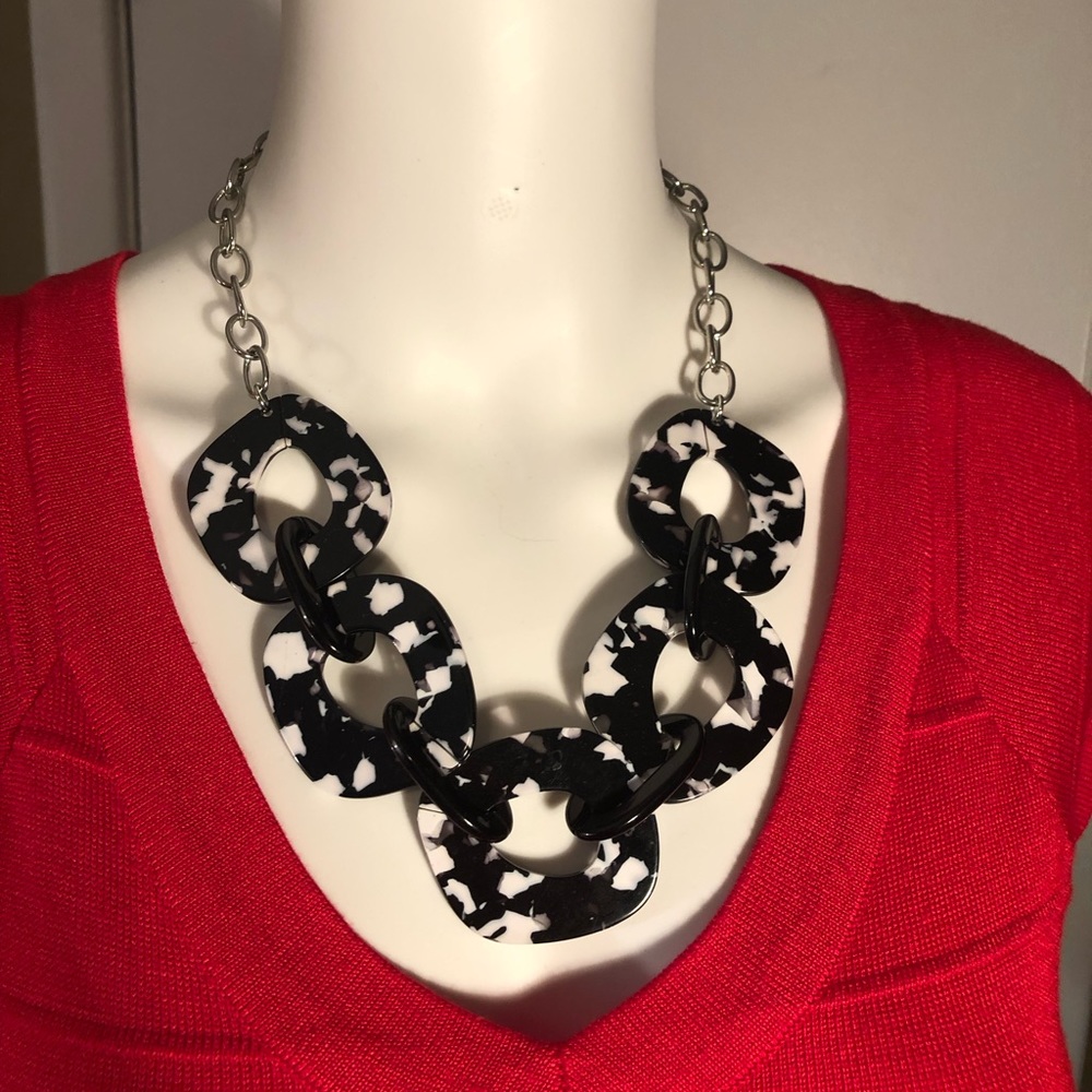 Fun, funky, black and white necklace